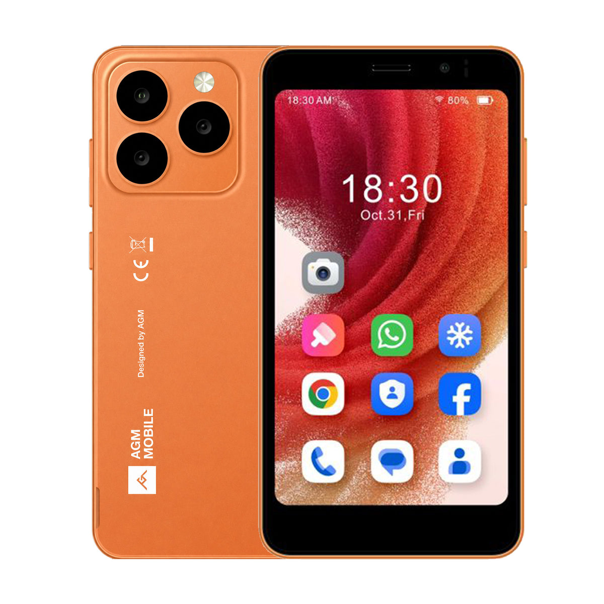 AGM NOTE N2 | Small Android Phone | 4.96" Compact Smartphone | Removable Battery | Android 16 Go | Pocket-Friendly Design | IP54 Splash Protection