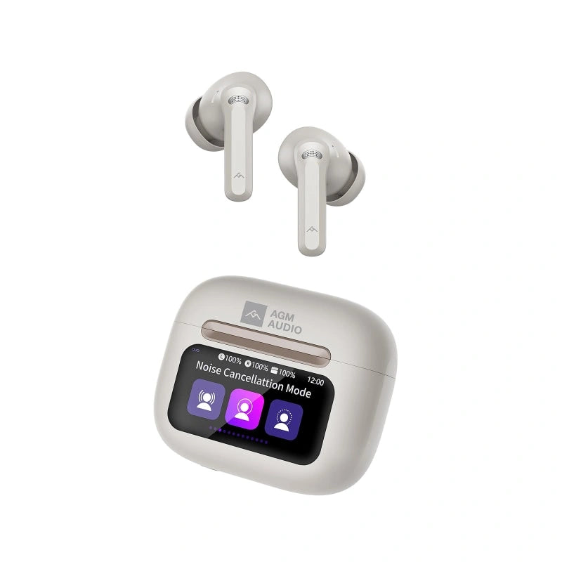 AGM Buds 9 | Touch-Enabled Display Case | 13mm Full-Range Sound | -25dB ANC | IPX4 Water Resistance