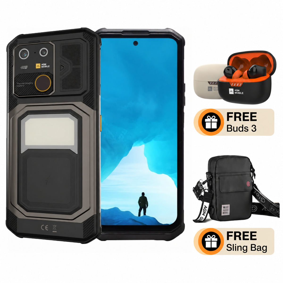 AGM G3 | Rugged Smartphone | 12GB+512GB | 10000mAh Battery | 50MP Front Camera | 120Hz Display | IP68 IP69K | Wireless Charging