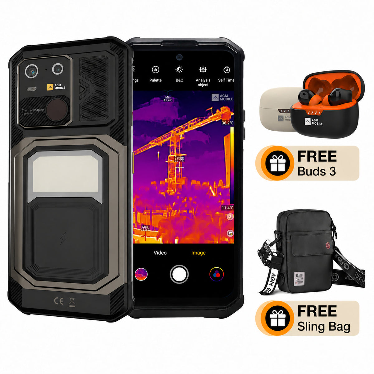AGM G3 PRO |Thermal Imaging Rugged Smartphone| 12GB+512GB|10000mAh Battery|120Hz Display|MIL-STD-810H
