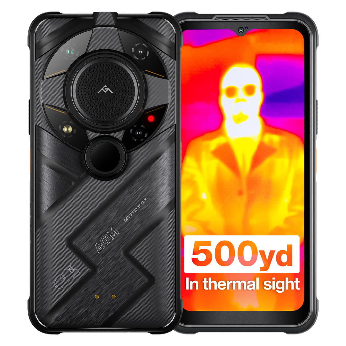 AGM G2 Guardian | 5G Unlocked Rugged Smartphone | Thermal Monocular Long Detection Range: 500m/yd| 10 mm Objective Lens