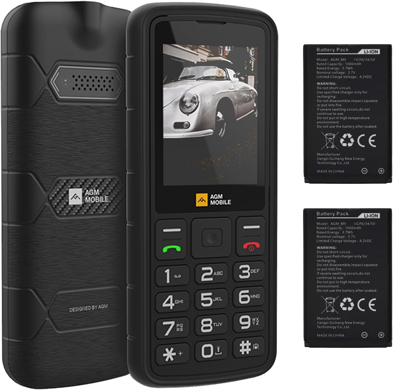 AGM M9 | Rugged | 4G | Dual Batteries | Ergonomic | User Friendly | Fast Dial | Dual SIM