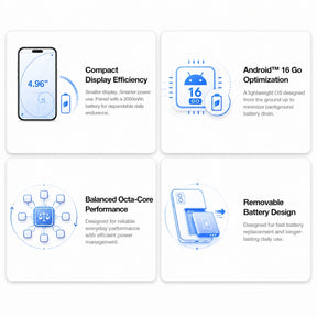 AGM NOTE N2 | 4.96″ Small Android Smartphone | Removable Battery | Android 16 Go | Pocket-Friendly Design | IP54 Splash Protection