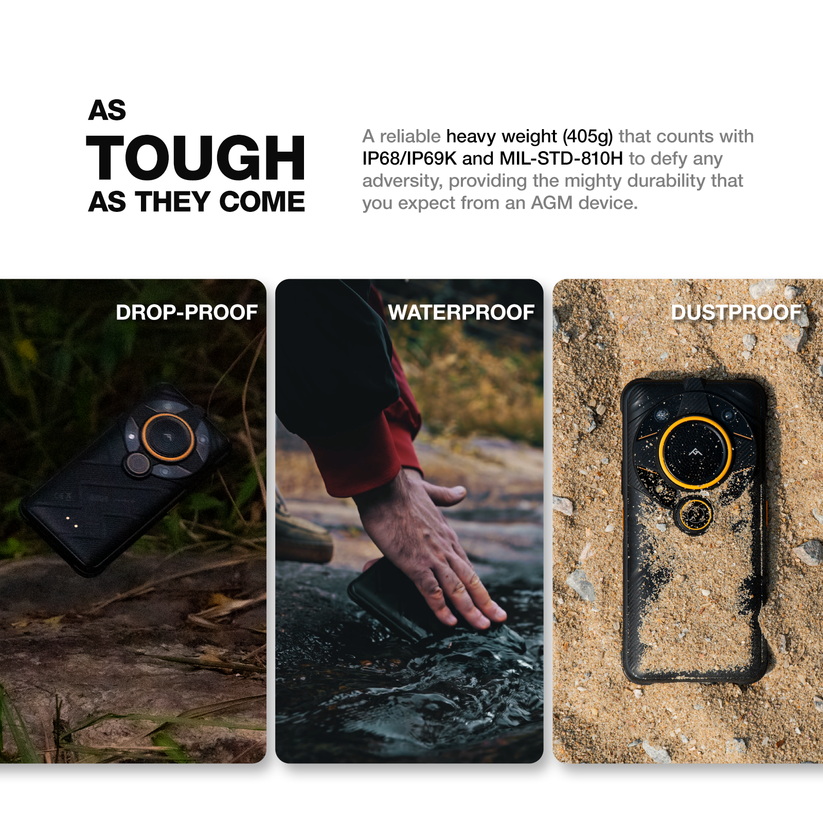 AGM G2 | 5G Unlocked Rugged Smartphone | Powerful Chipset | 6.58' FHD+ 120Hz Display | Flash Light | Android 12