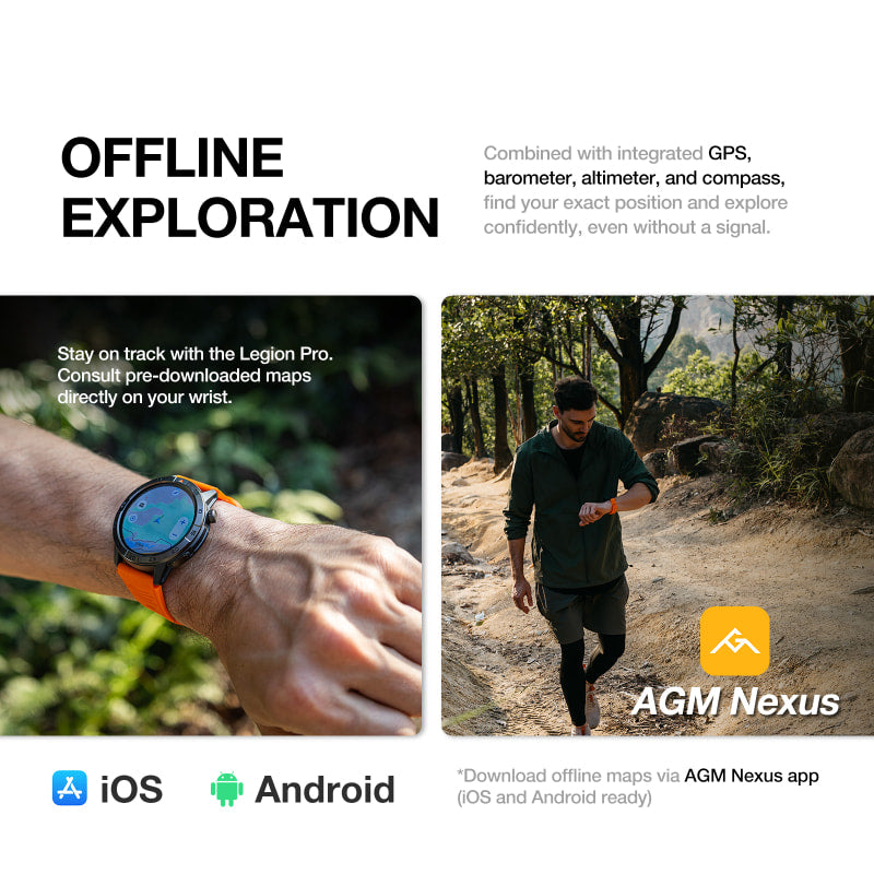 Pre sale | AGM Legion Pro | GPS | Offline Map | 5ATM | IP68 Waterproof | 100+ Sports Modes | Smart Watch