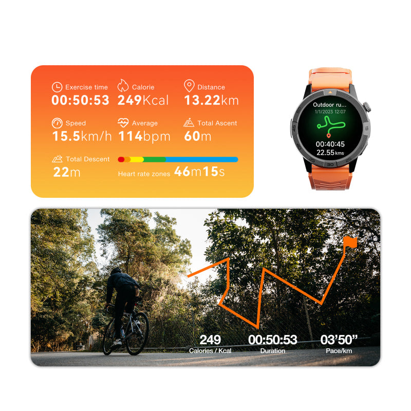 AGM Legion Pro | GPS | Offline Map | 5ATM | IP68 Waterproof | 100+ Sports Modes | Smart Watch