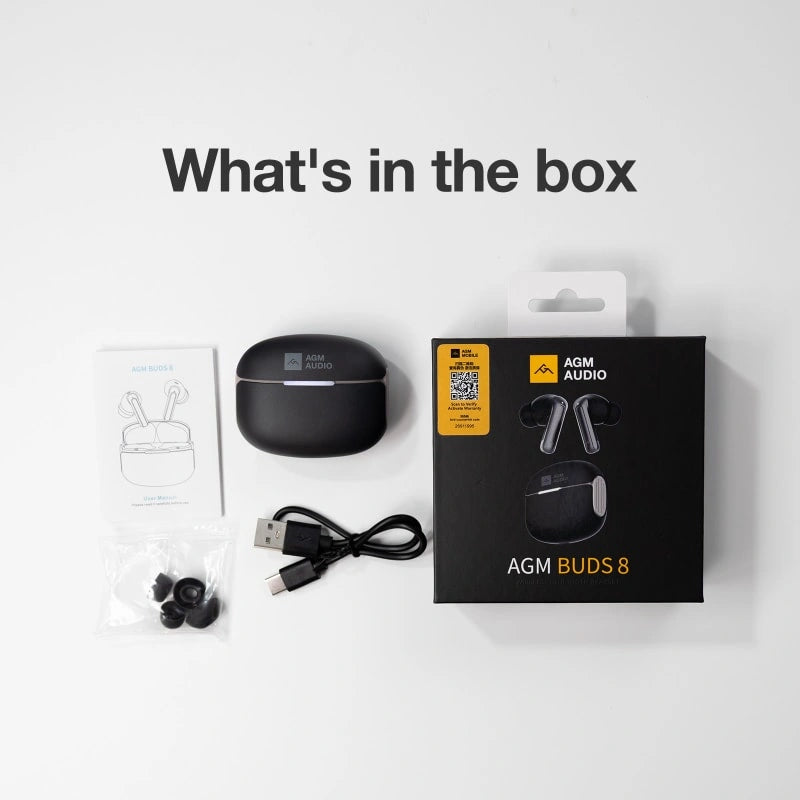AGM Buds 8 | 13mm Full-Range Sound | -25dB ANC | 6H Music Playtime | IPX4 Water Resistance