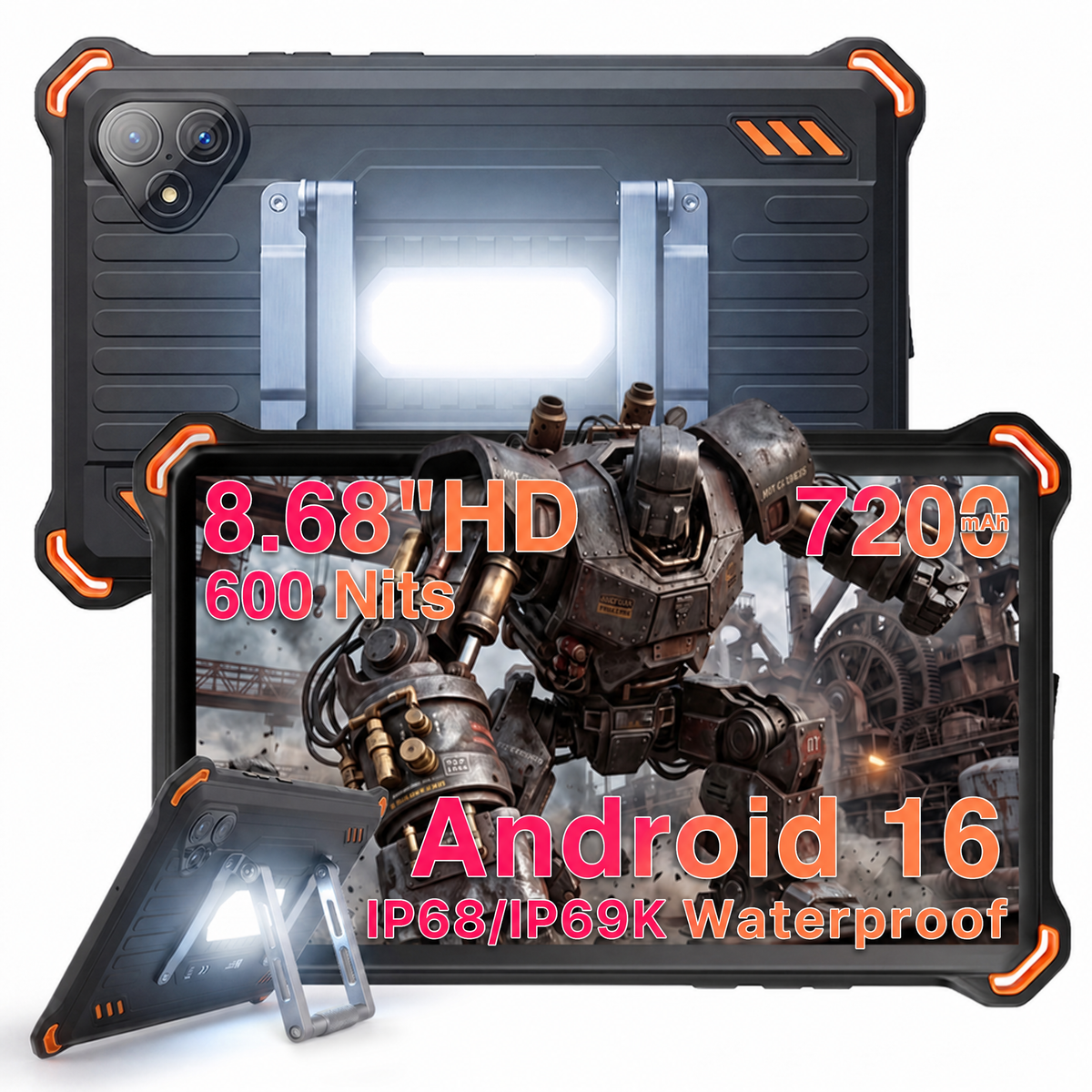 AGM PAD P3 | 8.68" Compact Rugged Tablet | Helio G99 | IP68/IP69K | Waterproof | 120Hz Display | eSIM | Android 16