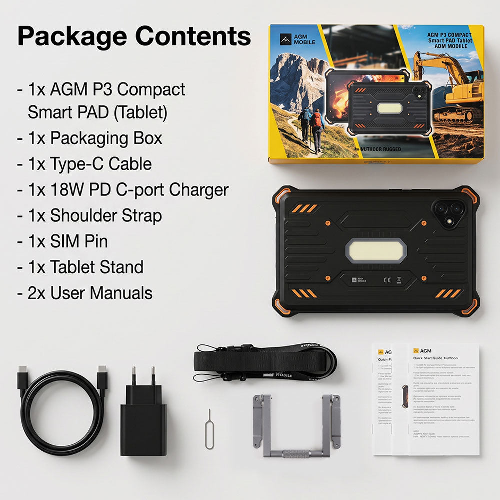 AGM PAD P3 | 8.68" Compact Rugged Tablet | Helio G99 | IP68/IP69K | Waterproof | 120Hz Display | eSIM | Android 16