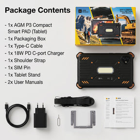 AGM PAD P3 | 8.68" Compact Rugged Tablet | Helio G99 | IP68/IP69K | Waterproof | 120Hz Display | eSIM | Android 16