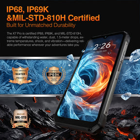 AGM X7 Pro | Thermal Imaging Rugged Smartphone | 512×384 Thermal Resolution | 6GB+256GB | 10000mAh Battery | IP68/IP69K | Wireless Charging | Android 16 | eSIM